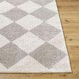 Fossay Rug - Machine Washable Modern Shaggy - FSG2327 - Medium Ivory & Grey - Sizes Available