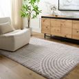 Fossay Rug - Machine Washable Modern Shaggy - FSG2335 - Medium Ivory & Grey - Sizes Available