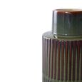 Ceramic Vase - Green with Brown Strips