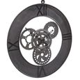 Factory Wall Clock - Round - Industrial - Black Metal