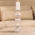 Safia Candle Holder - Large - Clear - Glass