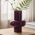 Ashlyn Vase - Burgundy - Small - Metal