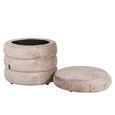 Adele Natural Fabric Pouffe