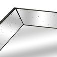 Aberdeen Distressed Mirrored Square Tray With Wooden Detailing Lge