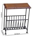 Acacia Wood and Metal Magazine Table