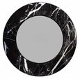 Allentown Black Marble Look Round Wall Mirror