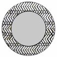 Allentown Monochrome Chevron Inlay Print Round Wall Mirror - 80cm x 80cm