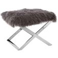Anafi Stool - Grey Sheepskin
