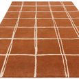 Contemporary Design Albany Rug - Rust Grid - Sizes Available