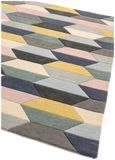 Contemporary Design Funk Rug - Honeycomb 04 - Pastel Multi Colour - Sizes Available