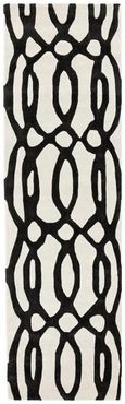 Contemporary Design Matrix Runner - Wire 35 - White - 70cm x 240cm