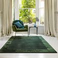 Contemporary Plain Ascot Rug - Green - Sizes Available