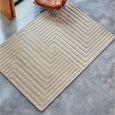 Contemporary Plain Form Geometric Rug - Natural - 200cm x 290cm