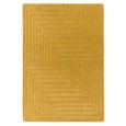 Contemporary Plain Form Geometric Rug - Ochre - Sizes Available