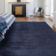 Contemporary Plain Reko Rug - Navy - Sizes Available