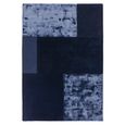 Contemporary Plain Tate Tonal Textures Rug - Navy - Sizes Available