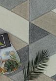 Easy Sketch Rug - Rhombus - Grey - Multi Colour - 80cm x 150cm