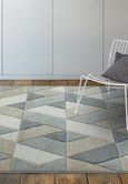 Easy Sketch Rug - Rhombus - Grey - Multi Colour - 80cm x 150cm