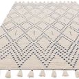 Natural Weaves Rug - Nepal - Cream and Blue - Diamond - Sizes Available
