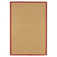 Natural Weaves Rug - Sisal - Linen and Red - Sizes Available