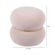 Ottoman Footstool - Round - Beige Boucle Fabric