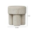 Footstool - Round - Beige Chenille Fabric