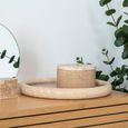 Tray - Round - Travertine - Beige