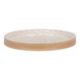 Tray - Round - Wooden - Beige