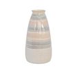 Vase - Beige and Blue Stripes - Ceramic