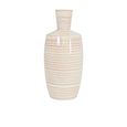 Vase - Beige and Brown Stripes - Ceramic - Small