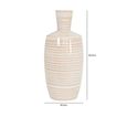Vase - Beige and Brown Stripes - Ceramic - Small