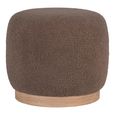 Belfort Pouf - Round - Brown Boucle Fabric