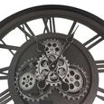 Wall Clock - Round - Black Gears
