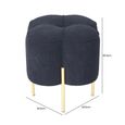 Clover Ottoman Footstool - Black Velvet Fabric