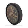 Wall Clock - Round - Black and Gold Gears