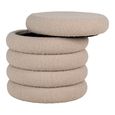 Brooklyn Pouf - Beige Boucle Fabric - Storage - Round