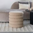 Brooklyn Pouf - Beige Boucle Fabric - Storage - Round