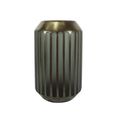 Vase - Brown and Grey - Pleated Glass - Large