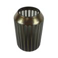 Vase - Brown and Grey - Pleated Glass - Large