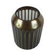 Vase - Brown and Grey - Pleated Glass - Small