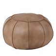 Buffalo Pouffe - Grey - Round - Leather