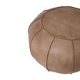 Buffalo Pouffe - Grey - Round - Leather