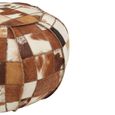 Buffalo Pouffe - Round - Leather Patchwork