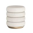 California Footstool - Round - Boucle Fabric - Cream