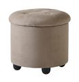 Giotto Pouf - Round - Fabric - Walnut