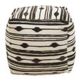 Cefena Pouffe - Square - Black and White Fabric