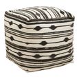 Cefena Pouffe - Square - Black and White Fabric