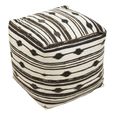 Cefena Pouffe - Square - Black and White Fabric
