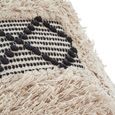Cefena Pouffe - Black and White Fabric - Square - Shaggy