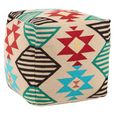 Cefena Pouffe - Square - Cream Fabric